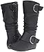 Top Moda Women's Round Toe Slouchy Boot with Buckle