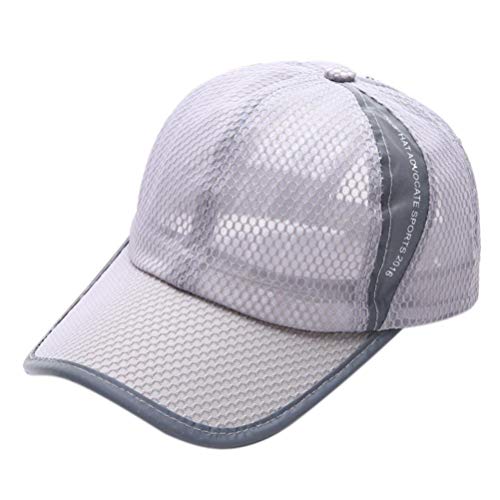 Voberry Men and Women Snapback Baseball Cap Outdoor Sports Mesh Hat (Gray 1) - Thumbnail 2