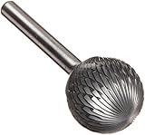 Drill America DUL Series Solid Carbide Bur, Double Cut, SD9 Ball End, 1/4