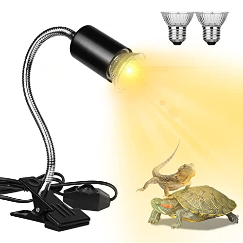 Reptile Heat Lamps, Turtle Lamp UVA/UVB Turtle Aquarium Tank Heating Lamps with Clamp, 360