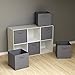 Home-Complete Closet Organizer-Fabric Storage Basket Cubes Bins 6 Grey Cubeicals Containers Drawers