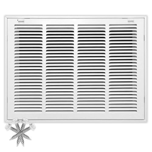 Luftfiltergitter aus Stahl, 50,8 x 30,5 cm, für 2,5 cm Filter – einfache Kunststofflaschen abnehmbare Hause/Tür HVAC-Rohrabdeckung flache geprägte Obe