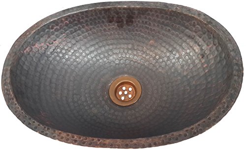 Egypt gift shops PETITE Handmade Fire Patina Oval Hammered Lip Pure Natural Copper Sink Kitchen Small Room Remodel Makeover Improvement