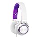Intone Ms200 Stereo Low Bass Folding and Adjustable Headphone Earbuds - White / Purple
