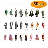 Gdaya 1:87 HO Scale People Figures 50PCS Hand Painted Standing Miniature People Figures Passengers | Model Train Figures Tiny People for Miniature Scenes
