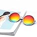 GEELOOK Round Sunglasses for Women Men Classic Oversized Circle Mirrored Hippie Hipster Polarized Sunglasses Metal Frame Multicoloured Lens