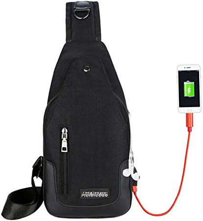 Sling Bag Men Chest Shoulder Backpack Crossbody Bag with USB Charging Port for Women Hiking Cycling Camping Daypacks