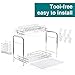 Glotoch 2-Tier Full Sized Dish Drying Rack with Mounted Utensil Holder and Cup Holder with Dish Water Drain Board Tray Rustproof Chrome Plating 16.5 x 9 x 14 Inches Space Saving Kitchen Organizer