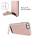 iPhone 6S Plus Case, Teelevo [Card Slot Holder] Dual Layer Heavy Duty Shock Absorbent Wallet Case with Credit Card Slot and Kickstand [Protective Card Case] for iPhone 6S Plus/6 Plus - Rose Gold