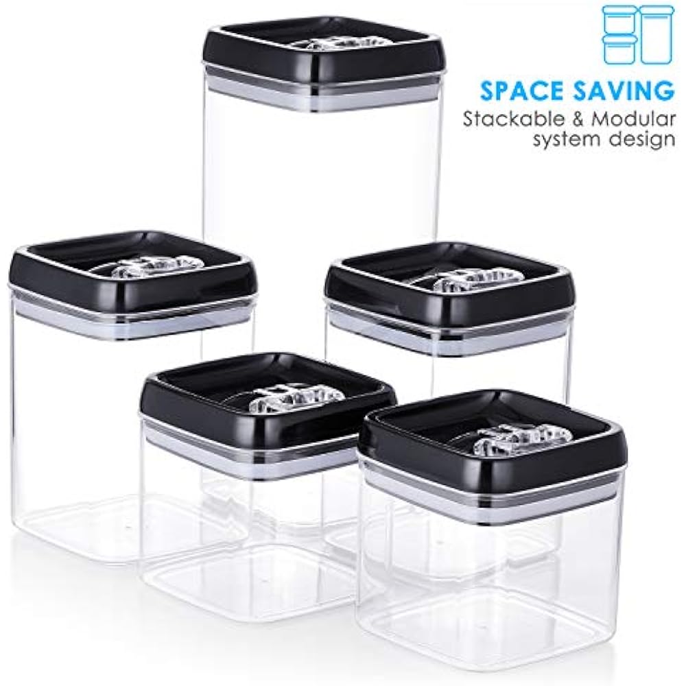 ME.FAN Large Airtight Food Storage Container Set 5Piece Pantry Durable