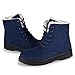 Susanny Suede Flat Platform Sneaker Shoes Plus Velvet Winter Women's Lace Up Blue Cotton Snow Boots 8.5 B (M) US