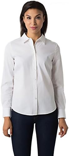 New Nexx York Womens Collar Long Sleeves Button-Down Top White L
