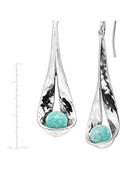 Silpada 'Blue Oasis' - Pendientes de gota de plata de ley (3 4 quilates)