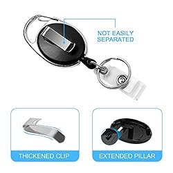 Teskyer Badge Reel, 2 Pack Retractable Badge