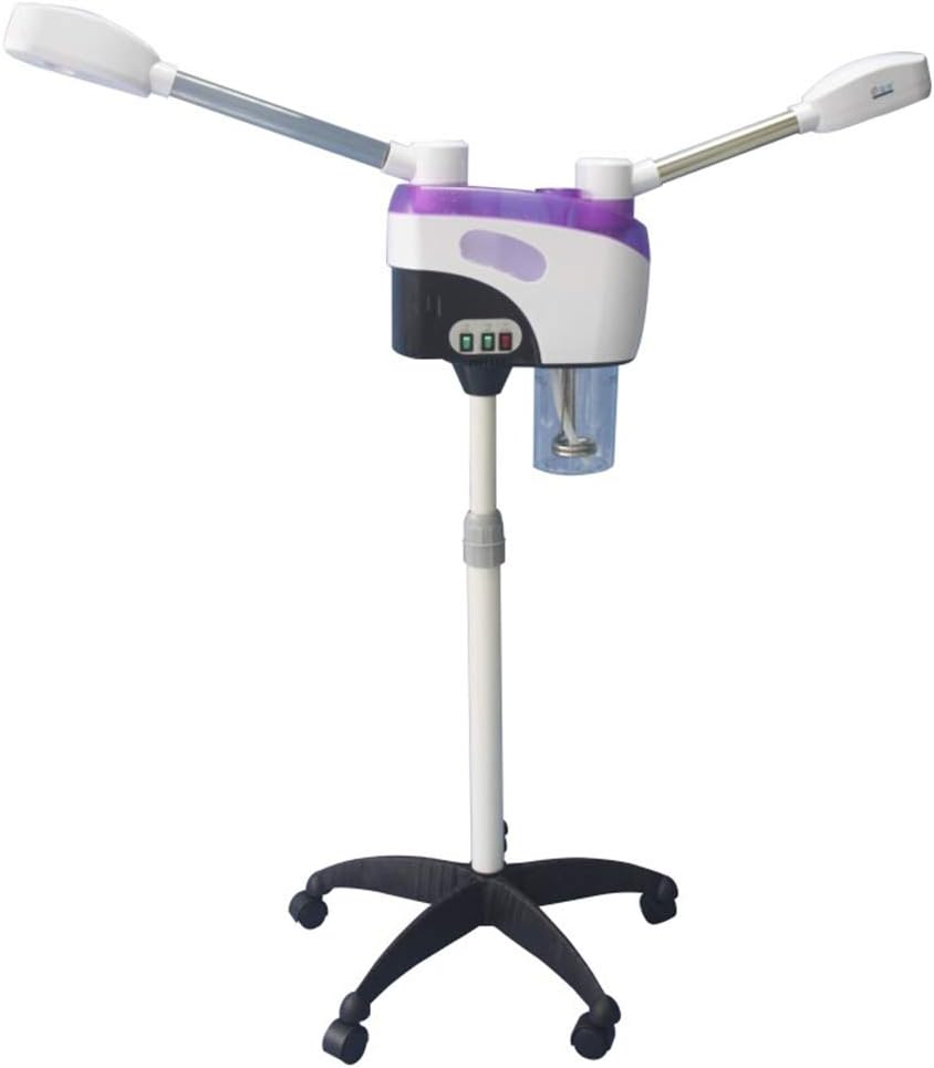 ABSTEAMER 800W Stand Facial Steamer Cold and Hot Mist Double Tube Ozone Ionic Nano Spray Rolling Floor Spa Salon Skin Care Treatment Makeup Equipment