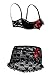 COSWE Women's Lace Open Cup Bra and Garter Skirt Set(Black,M)