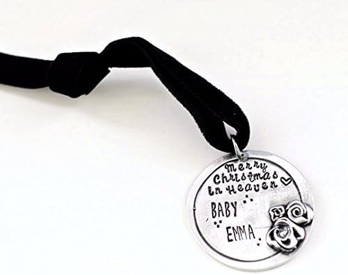 First Christmas In Heaven Personalized Memorial Ornament Hand Stamped By Bliss Stamped Jewelry