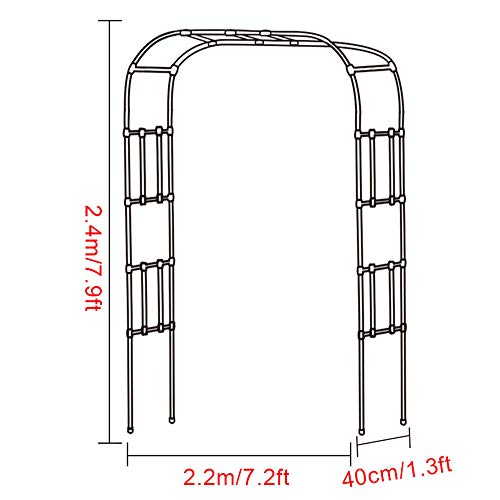 SSHHM Rosenbogen für Kletterpflanzen,Torbogen Rankgitter Gartenbogen Rankhilfe Rankgestell,Balkon Outdoor Traubenbogen… – Bild 6