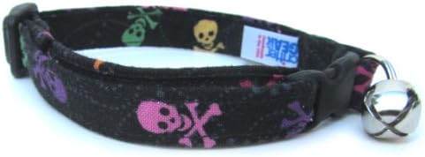 Breakaway Cat Collar in Girl Skulls (Handmade in the U.S.A.)