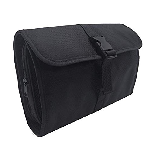 Travel Hanging Toiletry Bag Travel Kit Organizer Cosmetic Makeup Waterproof Wash Bag for Women Girls Travel Case for Bathroom Shower (Black)