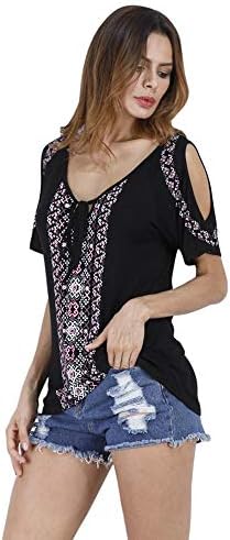 KIMODO® Women Summer Beach Floral Print Short Sleeve Off Shoulder Shirt Tops Blouse Casual Tunic T-Shirt