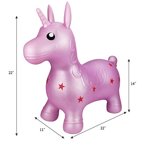 Unicorn Hopper, Horse Hopper, Bouncy Inflatable Animal Ride-on Toy for Children, Boys and Girls, Toddlers (Pump Included)