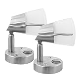 Dream Lighting 12V LED Reading Lights - Map Lights with Frosted Glass Lampshade - Warm White Lighting Chart Lights for RV, Camper, Motorhome and Marine Pack of 2