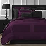 Comfy Bedding Frame Jacquard Microfiber King 5-piece Comforter Set, Plum