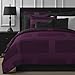 Comfy Bedding | 5-Piece Comforter Set | Microfiber Bedding | King | Frame – Plum | 1 Comforter, 2 Pillow Cases, 1 Square Decorative Pillow & 1 Rectangle Decorative Pillow | Microfiber | Modern