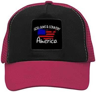 God Guns&amp;Country America Flag Trend Creative Baseball Cap Shade Fashion Unisex Grid Dad Hat