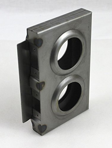 Gate Lockbox Double Hole Weldable Steel 7 3/8" x 4 7/16" x 1" Unpainted