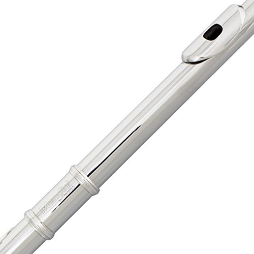 image for Mendini Nickel Silver Closed Hole C Flute with Stand, 1 Year Warranty,