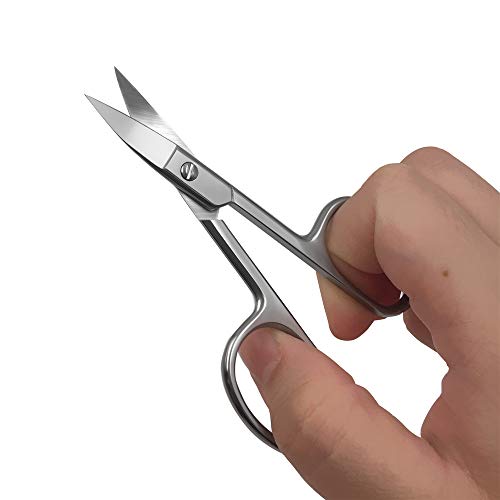 IVON Curved Blade Stainless Steel Small Scissors for Manicure, Nail, Cuticle Trimming, Eyebrow, Grooming, Mustache, Beard, Public Hair for Men & Women