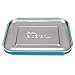 LunchBots Large Trio Stainless Steel Lunch Container -Three Section Design for Sandwich and Two Sides - Metal Bento Lunch Box - Eco-Friendly - Stainless Lid - Aqua Dots