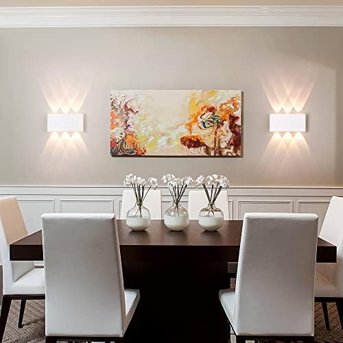 2 Pack Lampada da Parete Esterno/Interno LED Applique da Esterni 12W 1200LM Up Down Lampada da Parete IP65 Impermeabile Moderno Lampade Muro Alluminio Bagliore su e giù (Bianco 4500K luce naturale)