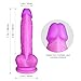 Louviva Realistic Silicone Dildo - 7 inch Women Sex Toys with Balls and Strong Suction Cup for Beginners Vaginal G Spot and Anal Play (Purple)