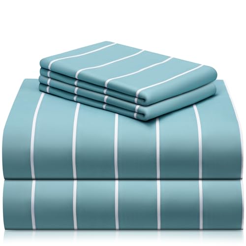 LuxClub 4 PC Queen Size Sheet Set Bed Sheets, Breathable Luxury Deep Pockets 16