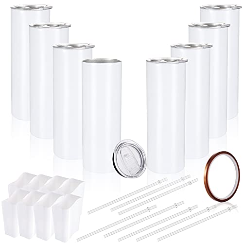 stonechic Sublimation White Straight Skinny Tumbler