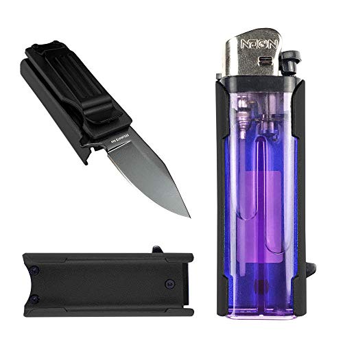 P.S Lighter Holder for Regular Lighters W/Assisted Opened Folding Knife, Pocket Knife. for Collection, Camping, Daily Carry