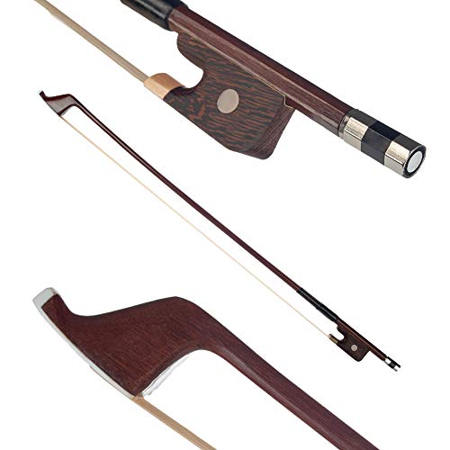 Muslady 4/4 Double Bass Brazilwood Bow German Style Bows Horsehair Bow Hair Great Balance Point Orchestral Strings Accessories