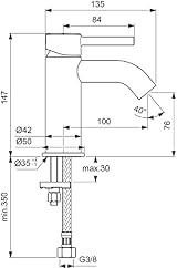 Ideal Standard BC268XG Ceraline Basin Mixer Tap Silk Black Fixed Spout Easy Fix view 14