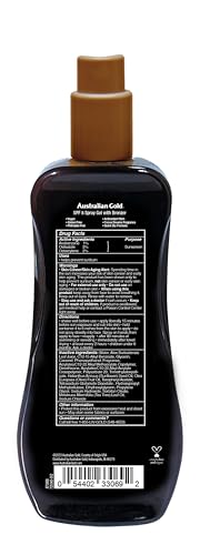 AUSTRALIAN GOLD SPRAY GEL SUNSCREEN WITH INSTANT BRONZER SPF 8, 8 OUNCE