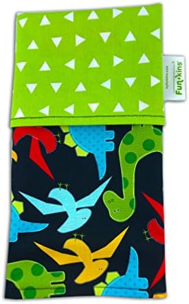 FUNKINS Reusable Cloth Napkins for Kids, PLACEMAT size, Double-Ply, Soft Cotton, DINOSAURS