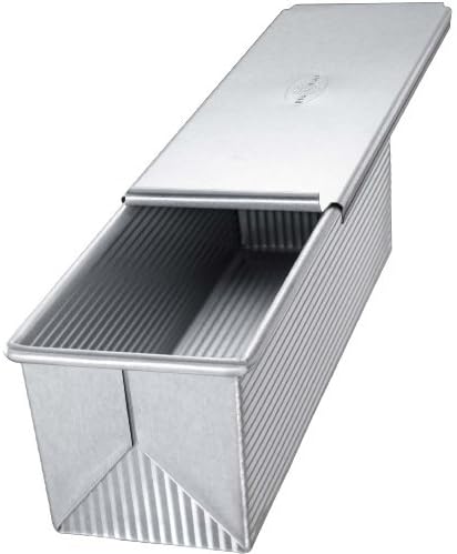 USA Pan Bakeware Aluminized Steel Pullman Loaf Pan with Cover, 9 x 4-Inch by USA Pans