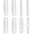 Plastic Hose Barb Fitting, Hose Fitting Adapter for Air Water Fuel 3/16" x 3/16", 1/4" x 1/4", 3/8" x 3/8", 1/2" x 1/2", 5/8" x 5/8" 8Pcs