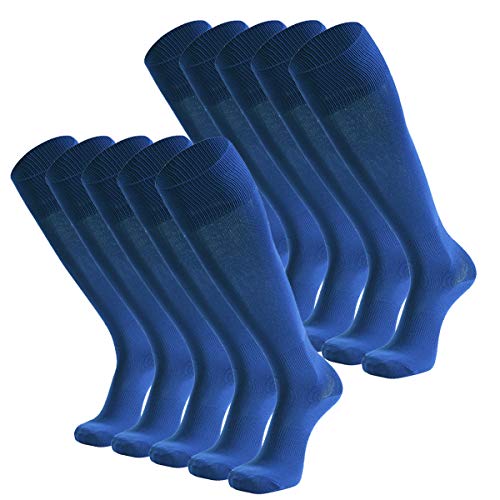 Dsource - Calcetines de fútbol unisex hasta la rodilla, sólidos, de béisbol, fútbol, ??equipo deportivo, 2,6,10 pares