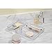 iDesign Rain BPA-Free Plastic Divided Makeup and Cosmetic Organizer Tray for Bathroom, Countertop, Vanity - Medium, 6 Compartment, Clear