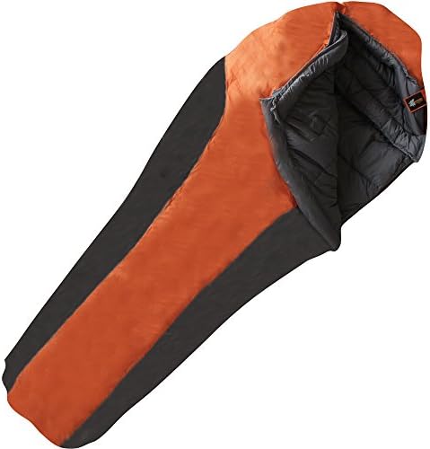 High Peak Outdoors Frontier -20 Degree Midsize Sleeping Bag, Orange/Grey
