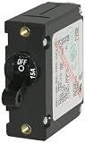 Blue Sea Systems AC/DC Single Pole Magnetic Circuit Breakers 15 AMP AA1 Black
