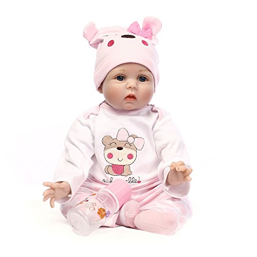 Minidiva Reborn Baby Dolls 22 inch,Quality Realistic Handmade Babies Dolls Girls Soft Vinyl Silicone Lifelike Kids Gifts / Toys Age 3+, EN71 Certification